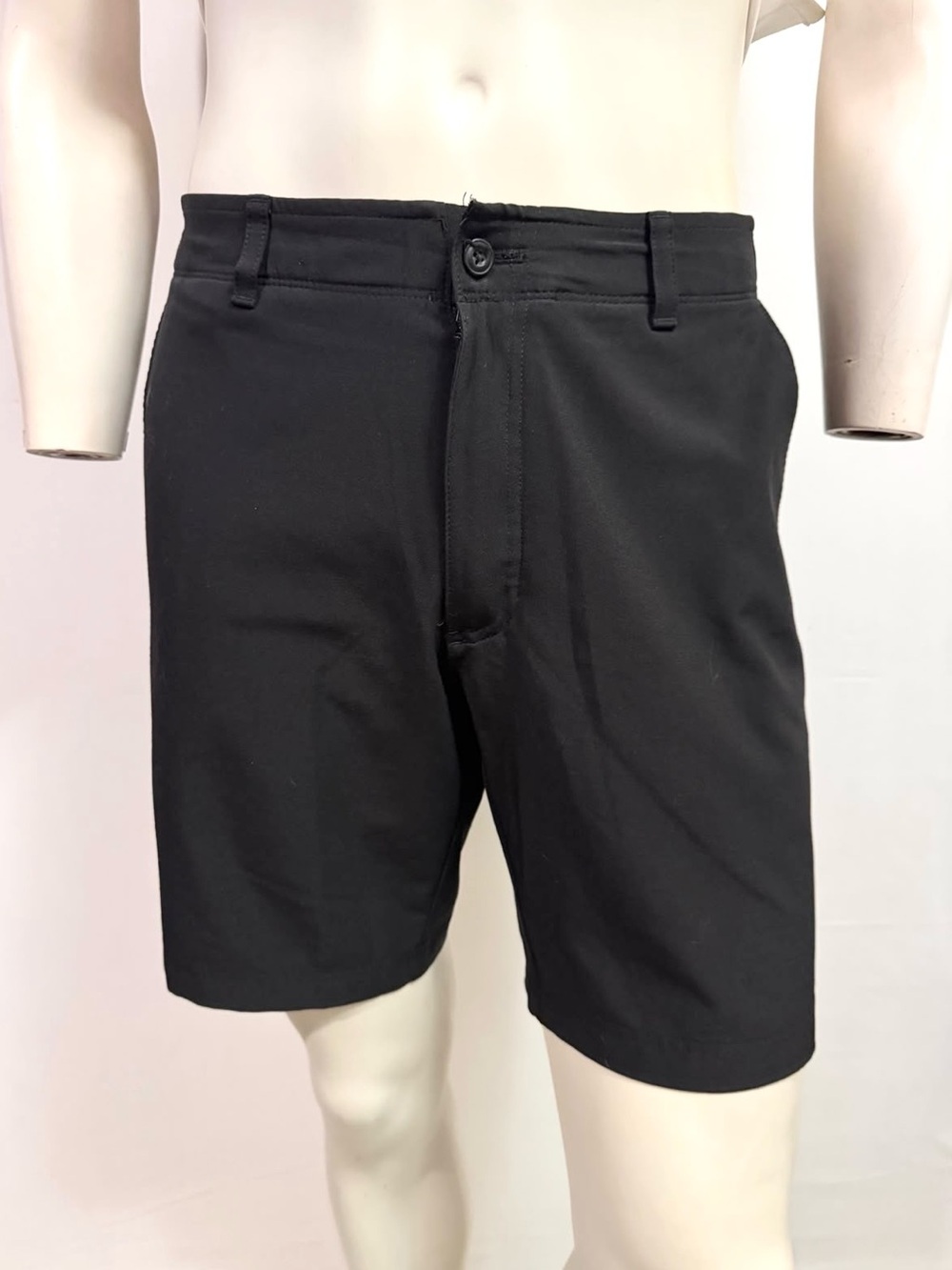 Grand Slam Mens Golf Hybrid Shorts Black Flat Front Stretch Active Size 34